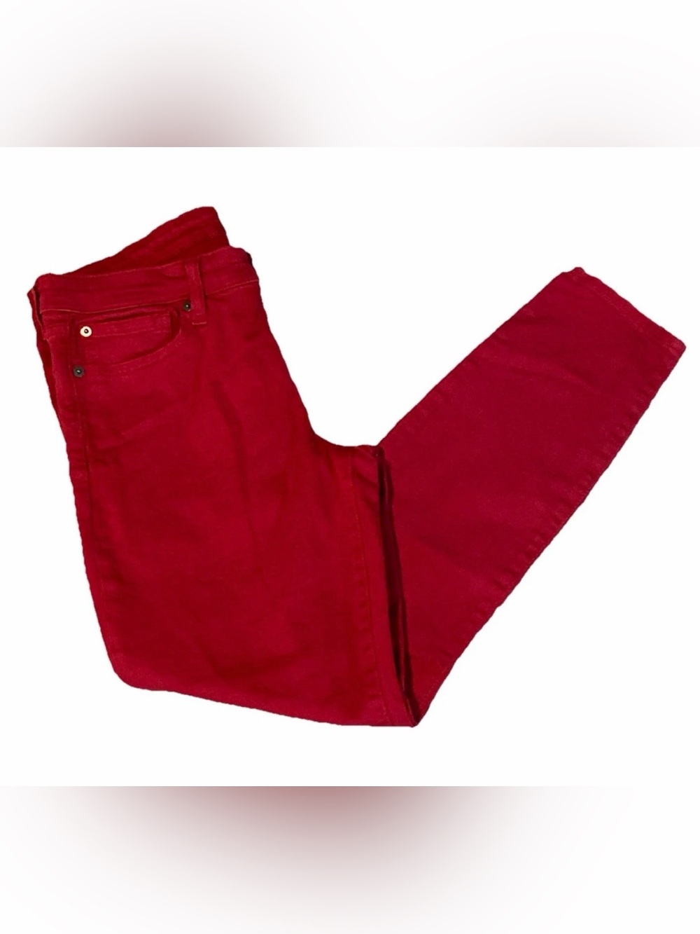 Ladies Gap Size 29 Cinnabar Red Medium Rise Legging Jegging Ankle Jeans